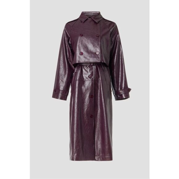 Rosetta Getty 
Layered Faux Leather Trench Coat 💚 - Picture 4 of 14